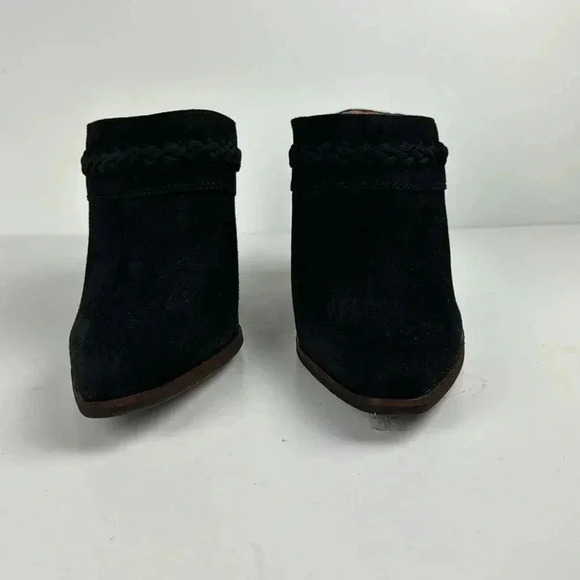 Sam Edelman Alison Desert Olive Pointed Toe Stacked Heel Leather Mules SZ 10 - Picture 6 of 9